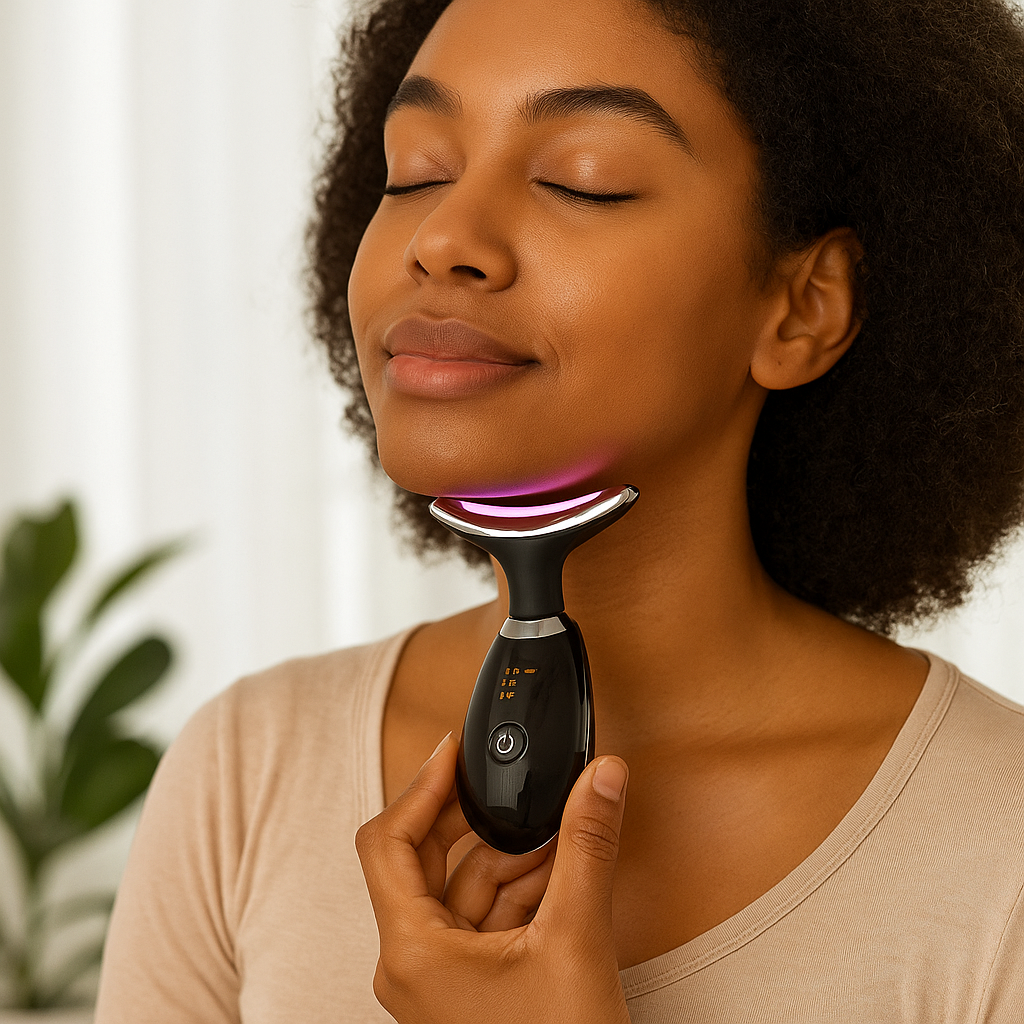 {{Appareil de massage raffermissant cou et visage}} – Produit tendance La Petite Trend.