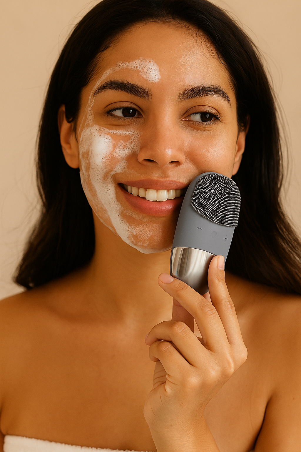 {{Brosse nettoyante visage électrique en silicone}} – Produit tendance La Petite Trend.