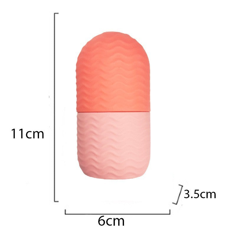 Dimensions du rouleau de glace en silicone pour le visage : 11 cm de hauteur, 6 cm de largeur, 3,5 cm d’épaisseur