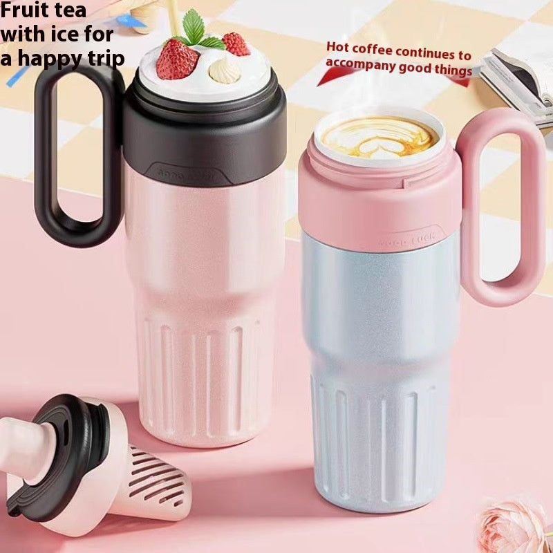 Gourdes isothermes avec poignée – boissons chaudes ou froides, modèles rose et pastel avec filtre intégré, design nomade et esthétique