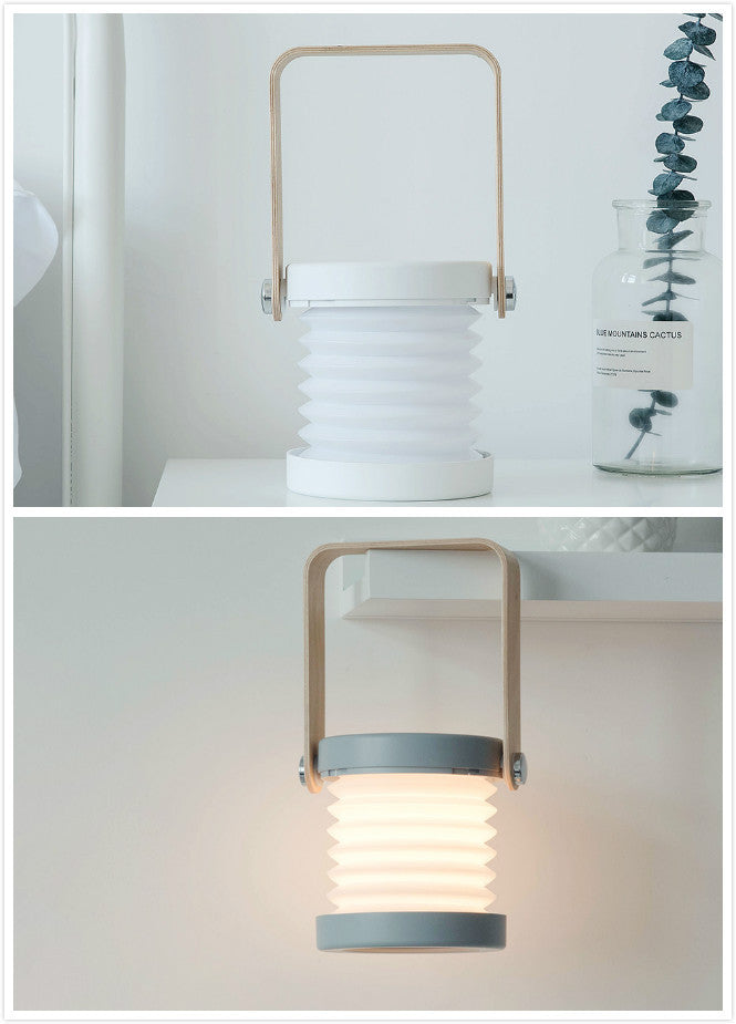 Lampe LED nomade en version éteinte et allumée – comparaison du rendu déco et de la lumière douce, idéale pour intérieur minimaliste et ambiance cosy.