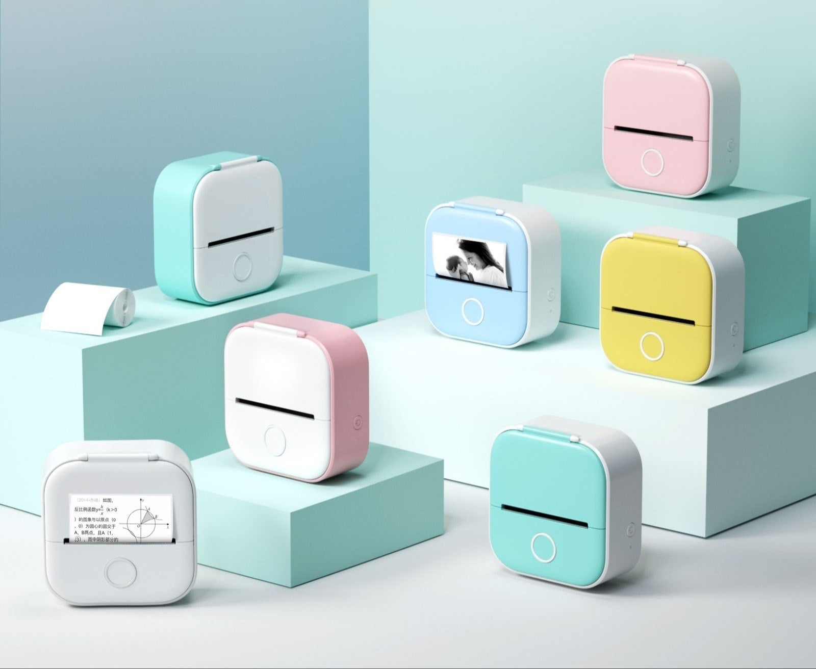 Mini imprimantes thermiques sans encre LabelPrint – modèles Bluetooth colorés pour étiquettes, notes et photos, design compact et portable